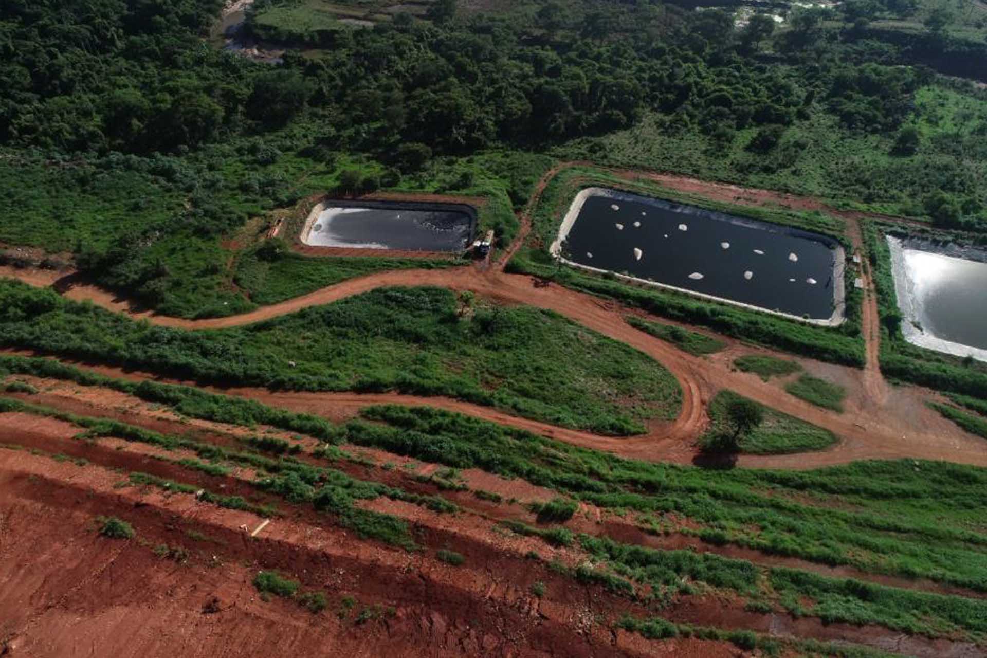 Lagoas de chorume do aterro ficam próximas ao Córrego Santo Antônio foto: Arquivo da 9ª Promotoria de Justiça de Aparecida de Goiânia