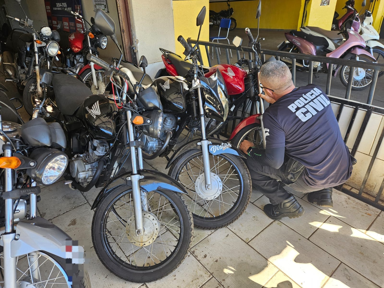 Operação Motorrad é deflagrada para fiscalizar empresas de desmanche de motocicletas em Goiás. Foto: Divulgação PCGO