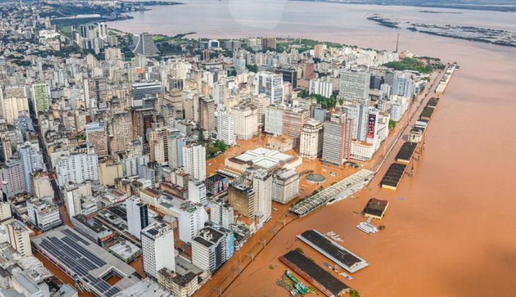 As chuvas intensas no Rio Grande do Sul afetaram profundamente a região, com 385 dos 497 municípios gaúchos registrando algum tipo de consequência dos temporais. Foto: Divulgação