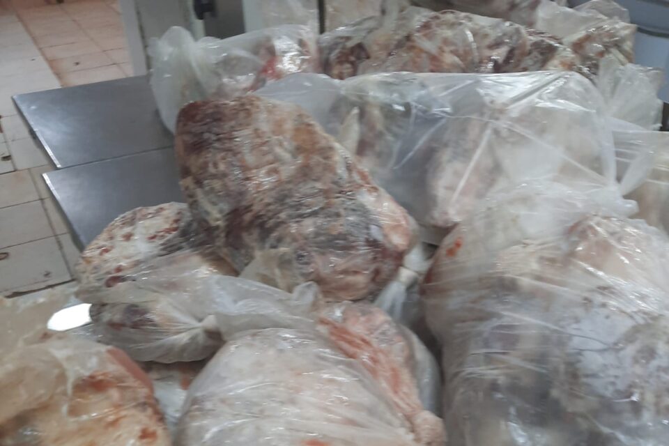 Procon Goiás apreendeu mais de 200 quilos de carnes impróprias para o consumo em estabelecimentos de Novo Gama e Cidade Ocidental. Foto: Procon Goiás