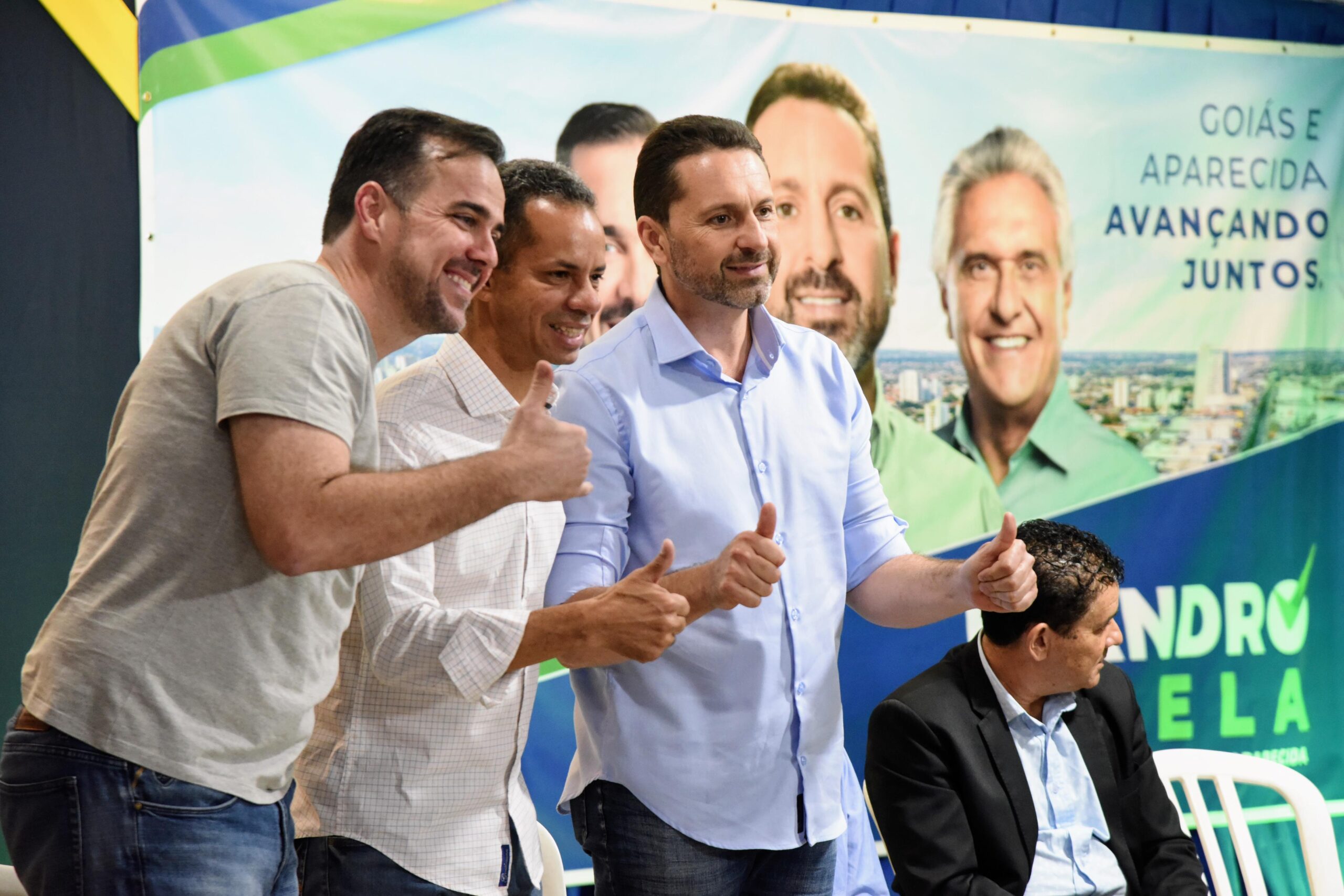 Gustavo Mendanha, Isaac Martins e Leandro Vilela se unem para discutir o futuro de Aparecida. Foto: Reprodução