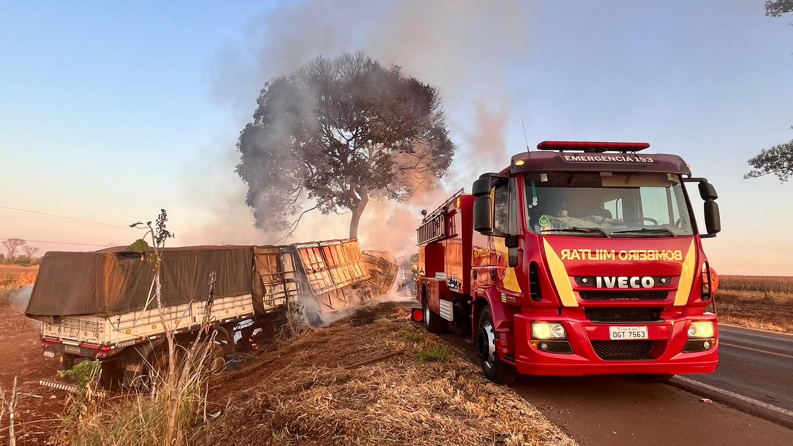 Acidente Fatal na BR-452 em Rio Verde. Foto: CBMGO