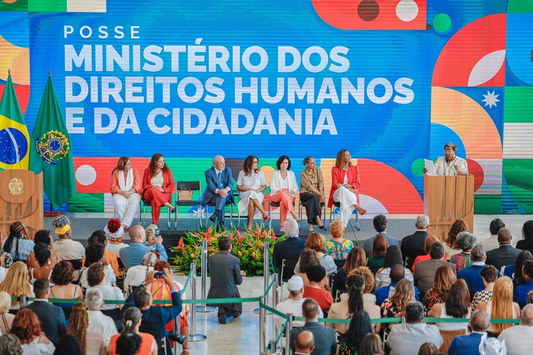 Macaé Evaristo, ministra dos Direitos Humanos e da Cidadania, durante a cerimônia de posse no Palácio do Planalto.