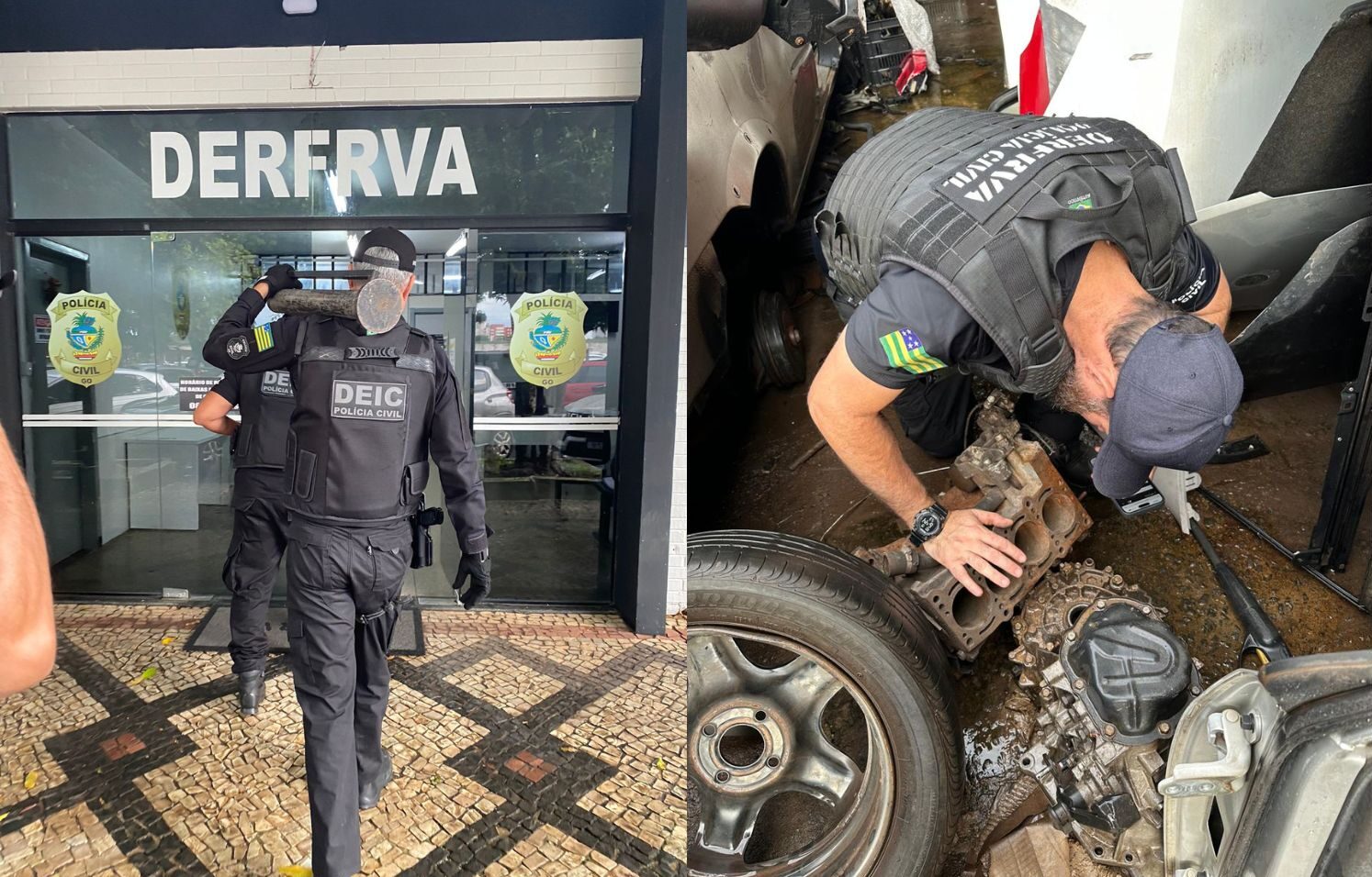 Polícia Civil desmantela organização criminosa que vendia peças de veículos furtados. Foto: Reprodução PCGO