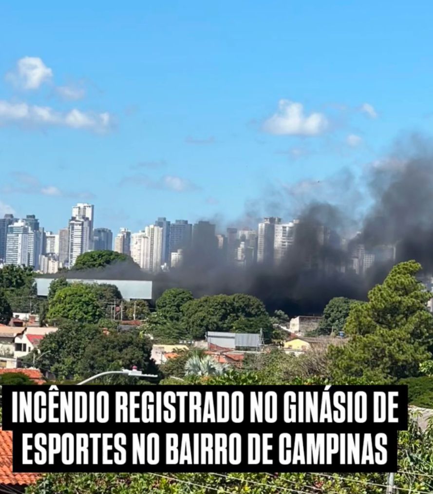 Incêndio atinge Ginásio de Campinas e provoca nuvem de fumaça