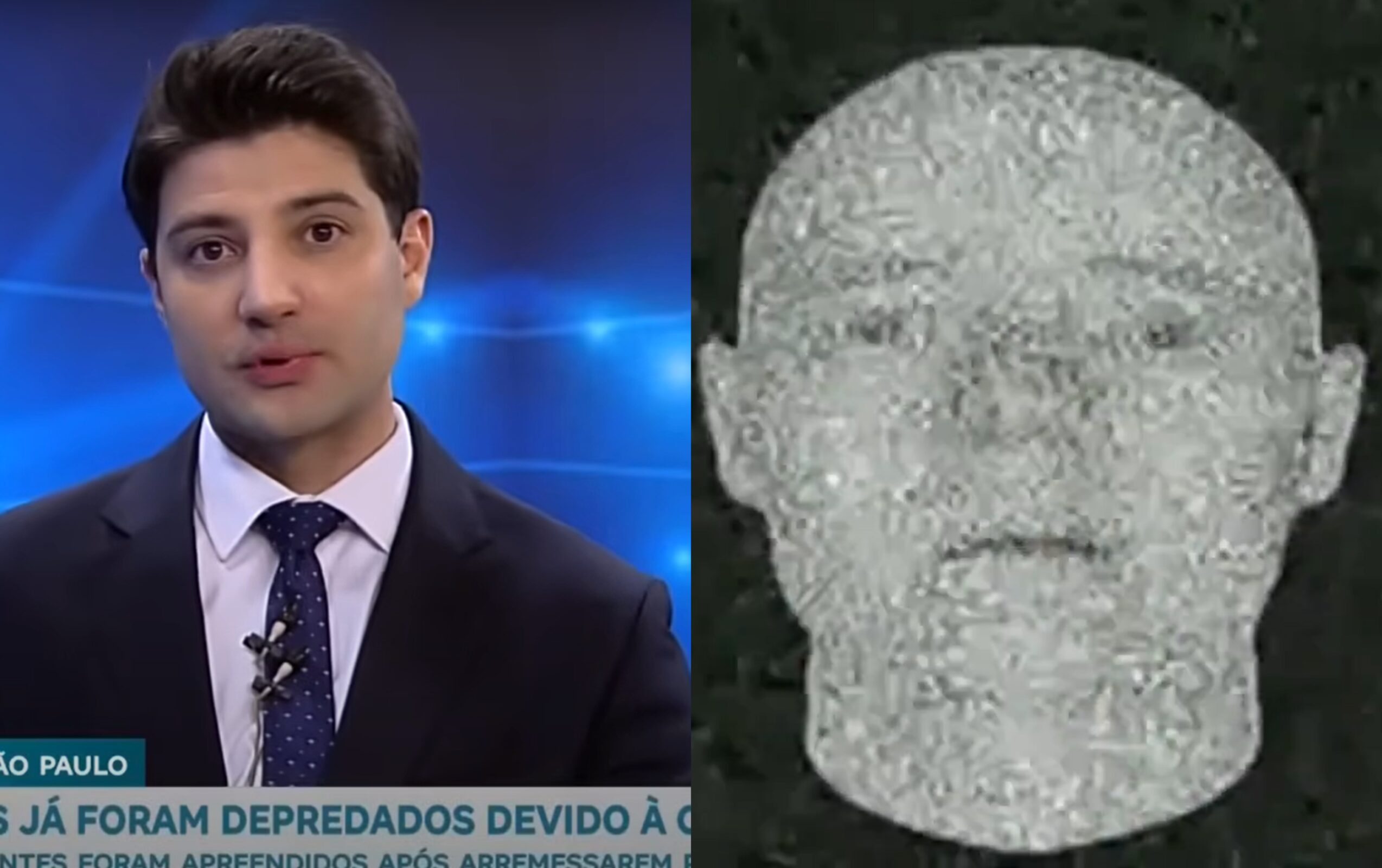 Vídeo misterioso interrompe transmissão da Record News; Foto: reprodução X (Twitter)