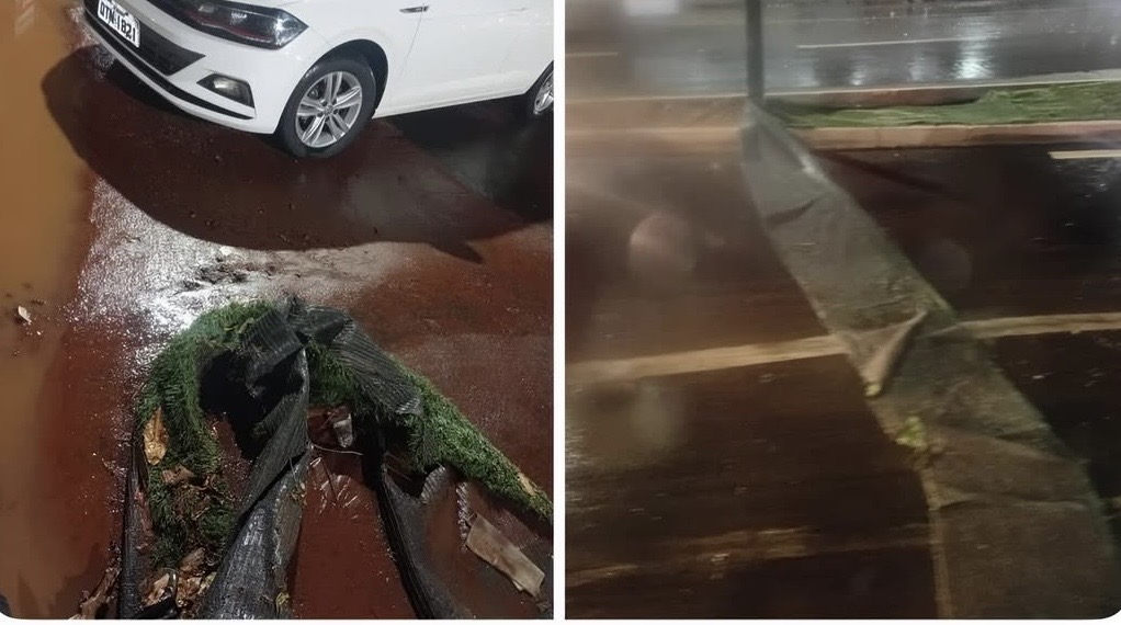 Grama sintética não resiste à primeira chuva e vira alvo de ironia na Câmara
