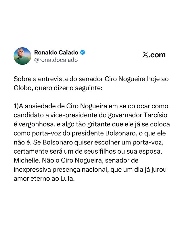 O governador de Goiás, Ronaldo Caiado e ciro