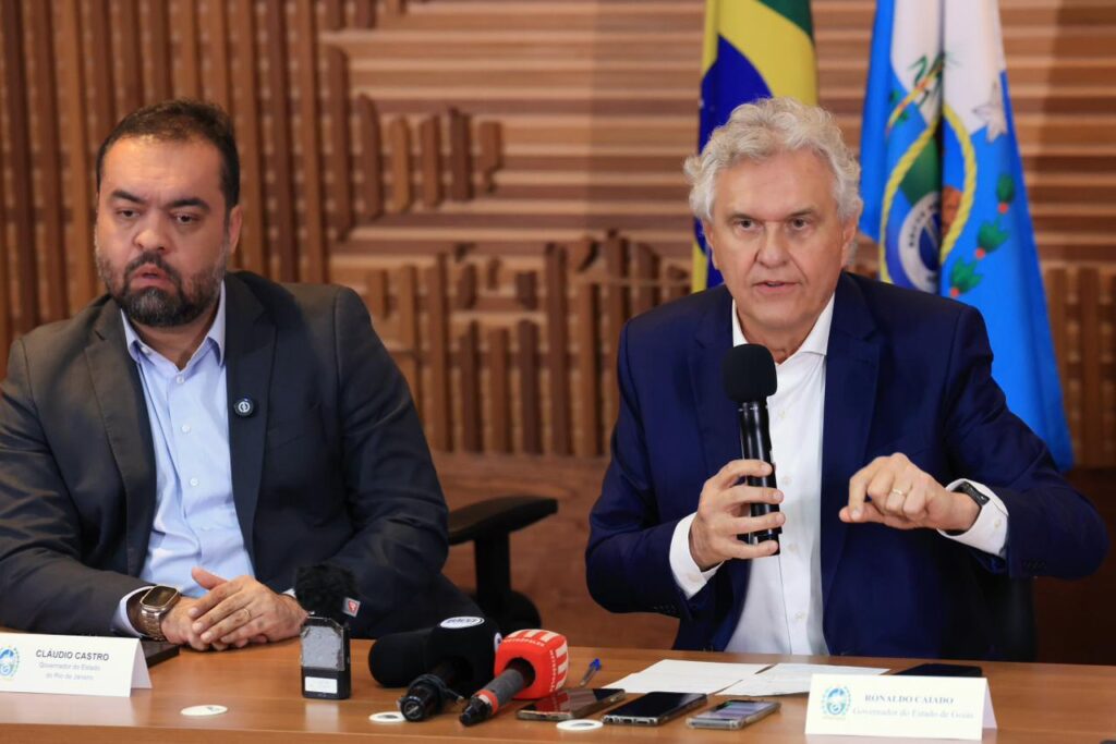 Caiado participa de reunião no Rio de Janeiro: governadores discutem formas de Estados somarem forças para frear a atuação de facções criminosas no território nacional (Walter Folador)