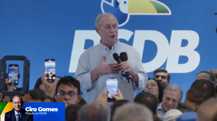 Imagem captada da transmissão ao vivo do evento de filiação