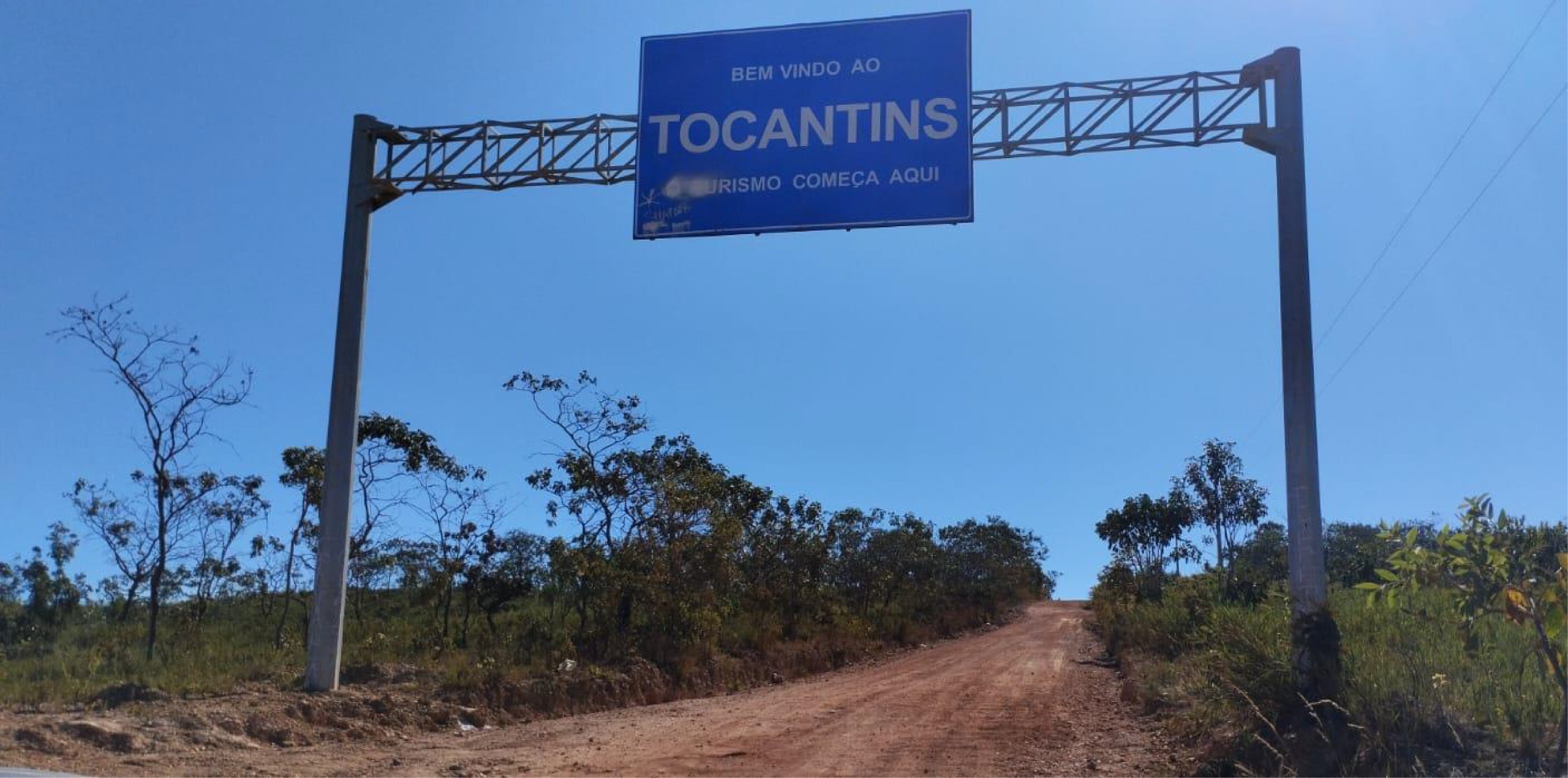 Portal de identificação de território tocantinense instalado indevidamente sobre solo do Estado de Goiás - IMB