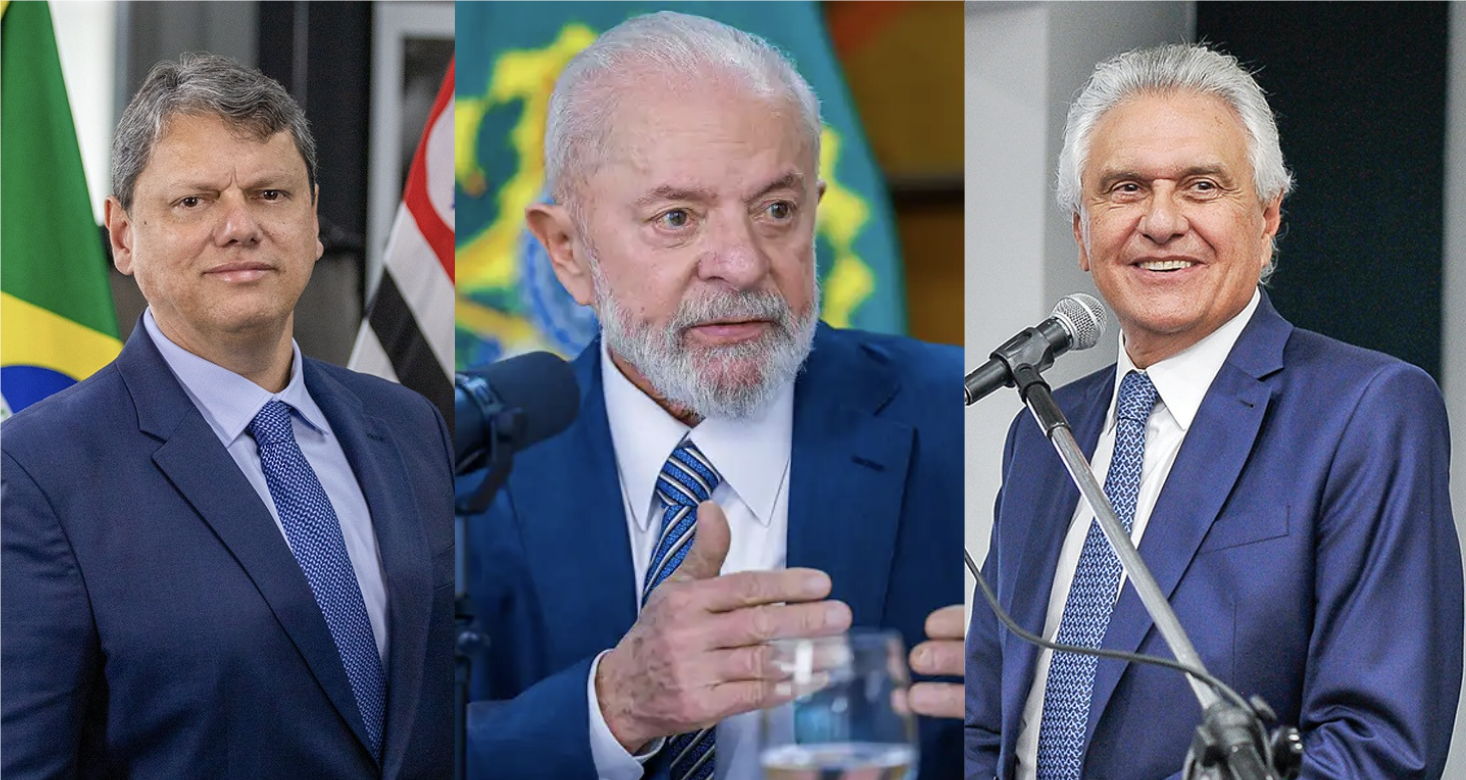 Tarcísio, Lula e Caiado