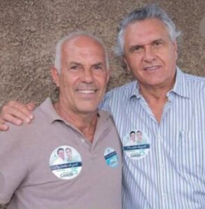 Ronaldo Caiado com o primo Marlon, presidente do Anápolis