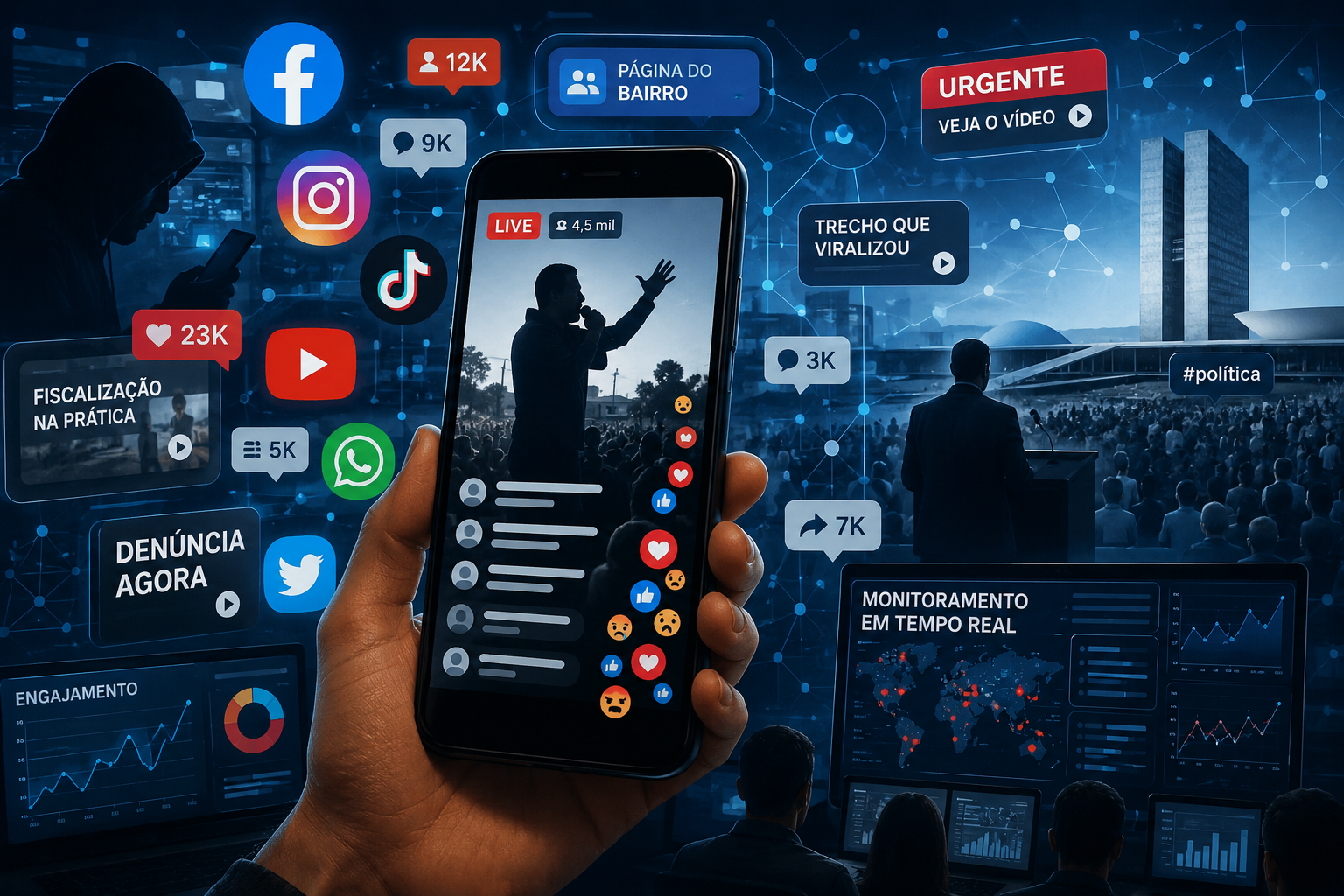 Redes sociais devem forçar campanhas políticias a disputar narrativa em tempo real