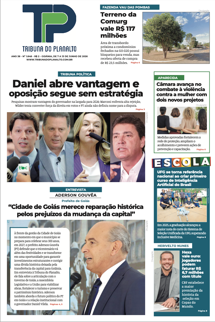 ANO 38 - No 1.848 - R$ 2 - GOIÂNIA, DE 7 A 13 DE JUNHO DE 2026