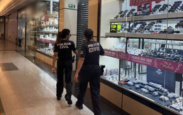 Criminosos invadem joalheria pelo teto de shopping em Aparecida e furtam cerca de R$ 500 mil