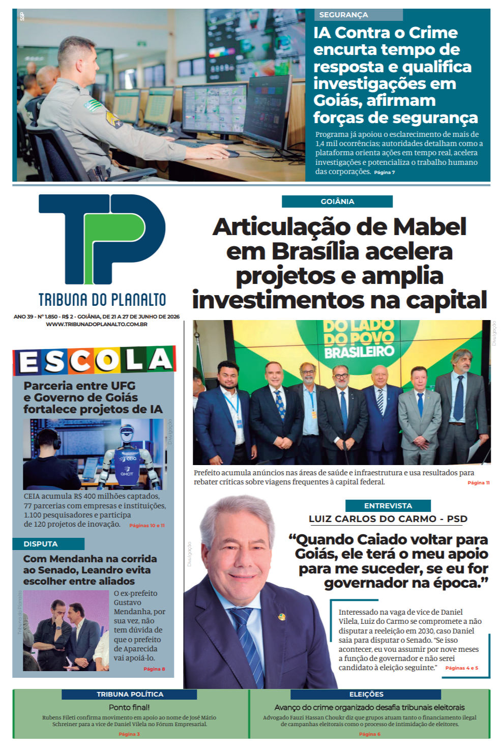 EDIÇÃO N° 1.850 – GOIÂNIA, DE 21 A 27 DE JUNHO DE 2026