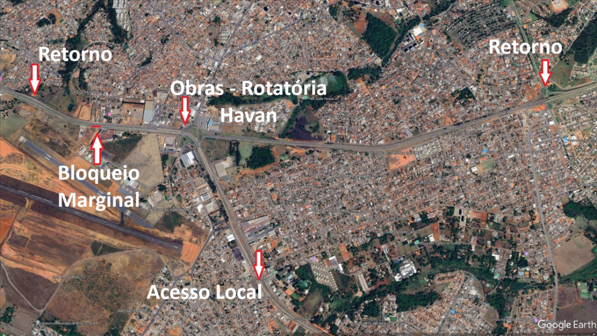 Obras provocam interdições temporárias durante a noite em Anápolis; confira