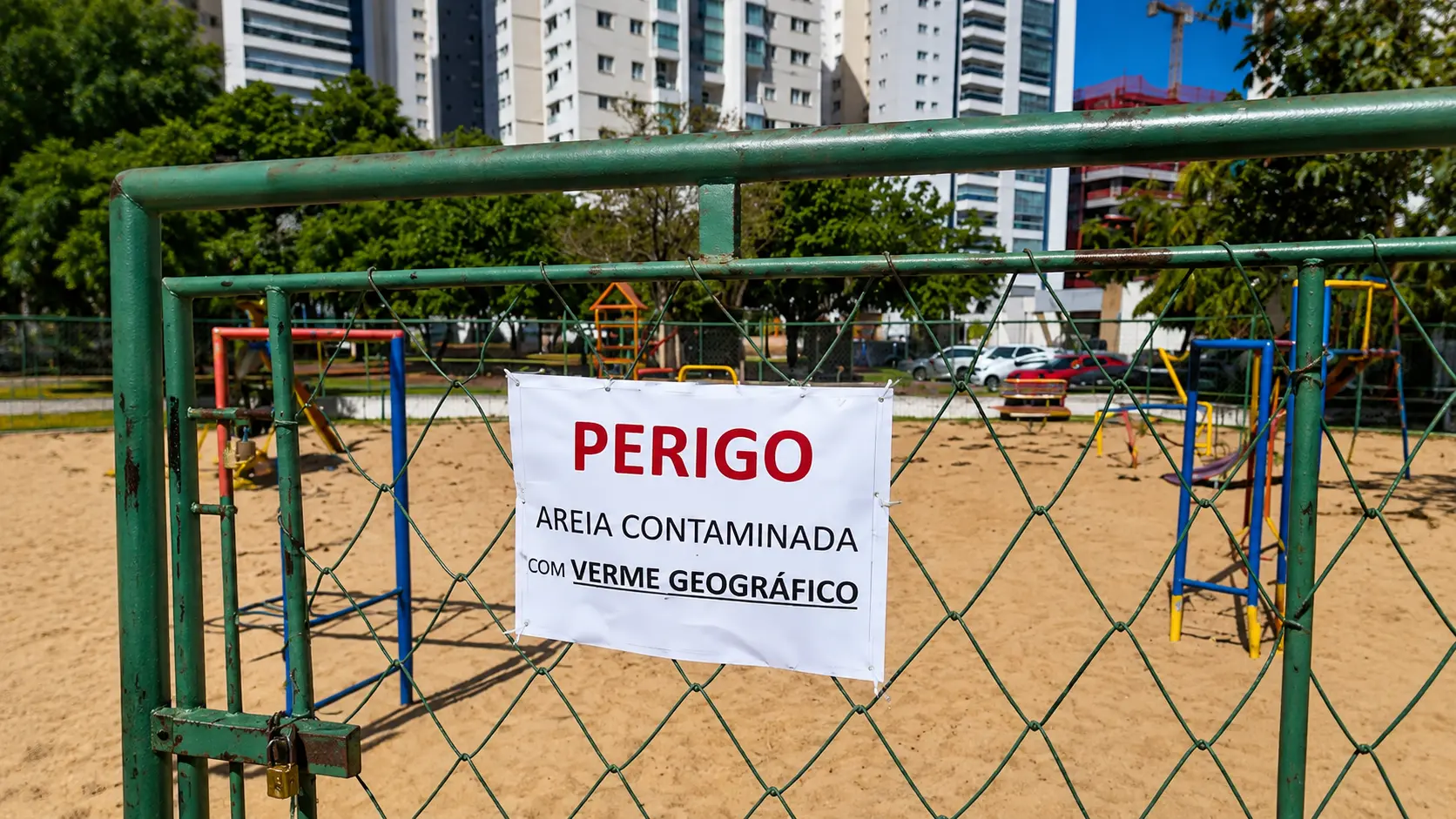 Parquinho no Jardim Goiás terá areia trocada por causa de bicho geográfico