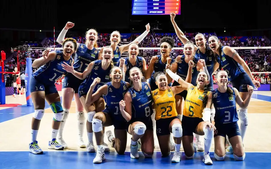 Seleção Brasileira de vôlei chega às semfinais da VNL e reencontra a Itália (Foto: Volleyball World)