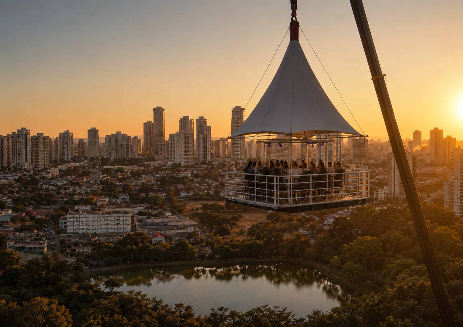Experiência a 40 metros de altura leva visitantes para ver Goiânia de um novo ângulo