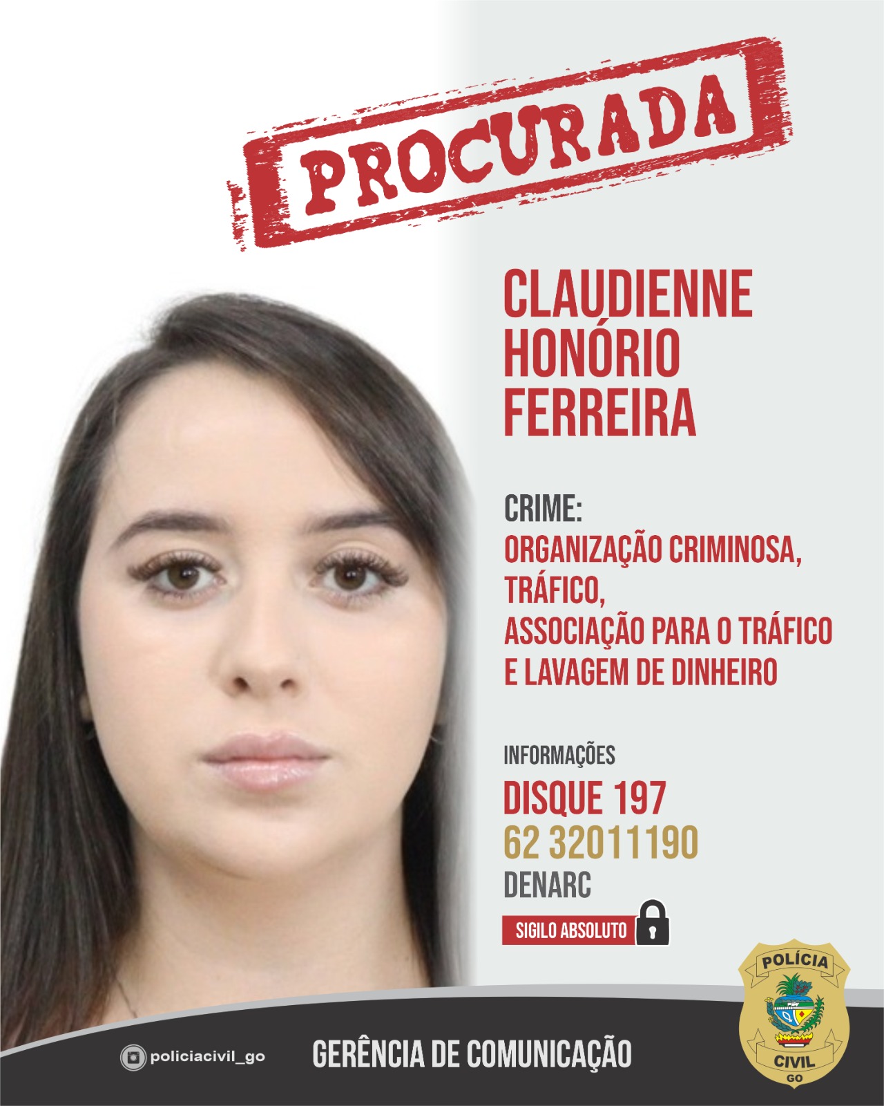 PC procura suspeita de movimentar R$ 45 milhões para facção criminosa em Goiás