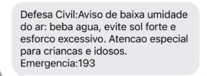 Defesa Civil dispara alerta de baixa umidade em Goiânia