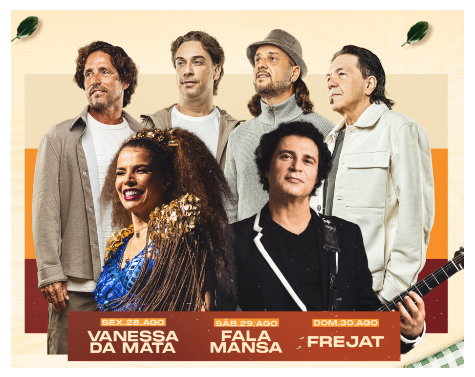 Trindade fecha a temporada gastronômica com Vanessa da Mata, Falamansa e Frejat