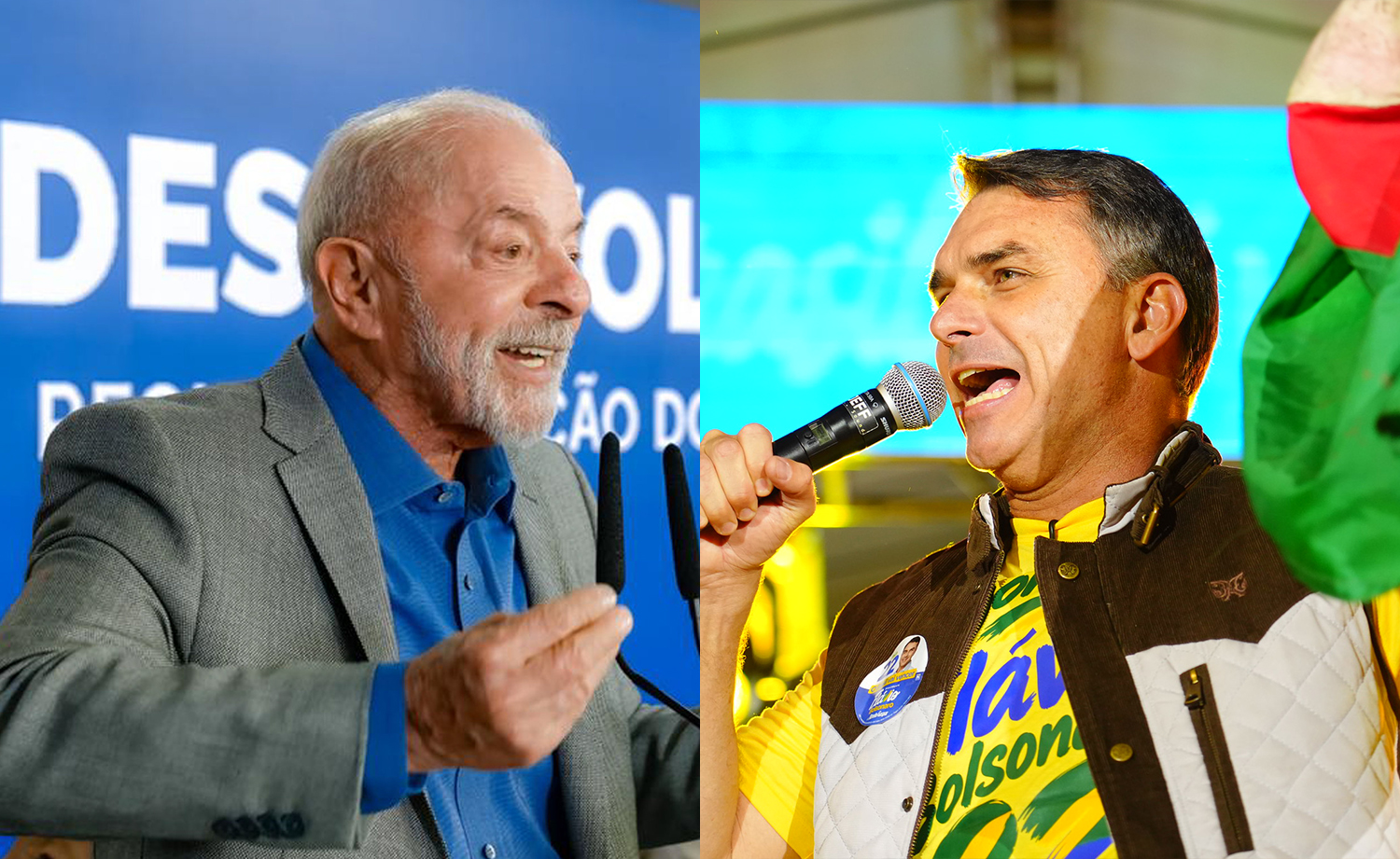 Datafolha distância entre Flávio e Lula diminui, mas disputa segue empatada