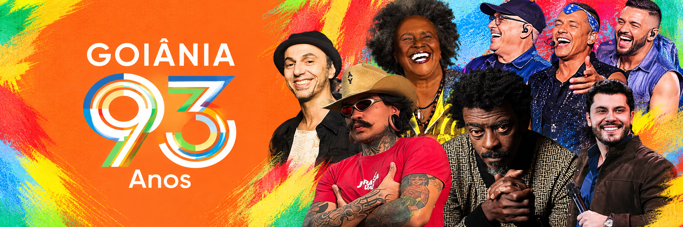 Aniversário de Goiânia terá shows de Seu Jorge, Murilo Huff, Zeca Baleiro, Kamisa 10, Sandra de Sá e Amado Batista