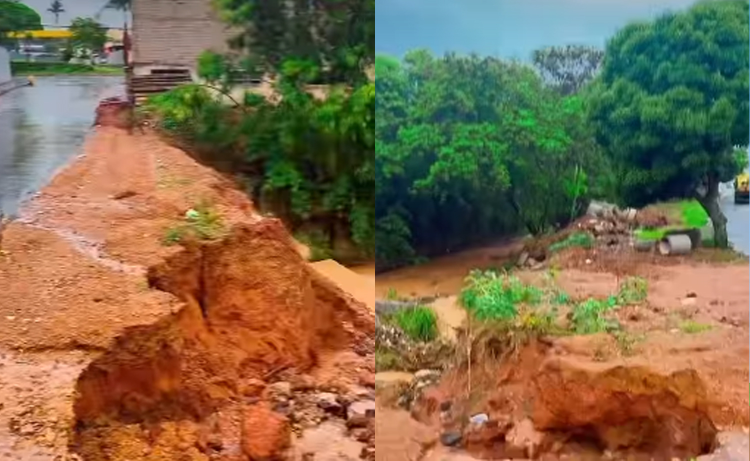 Rua Anhanguera será interditada após chuvas abrirem erosões em trecho de obra